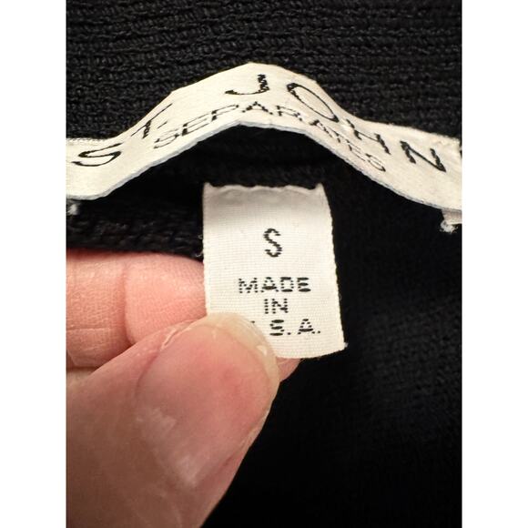 VTG Black St John Separates Open Longline Cardigan Santana Knit Small - Picture 6 of 11